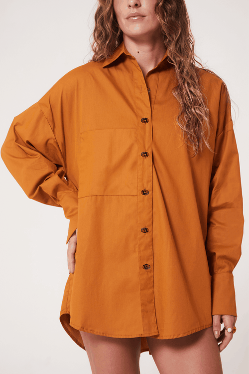 CAMISA LINA CAMEL